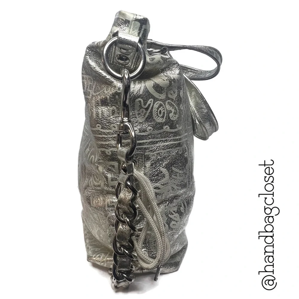 Coach Poppy Silver Spotlight Limited Edition Story Patch Graffiti 15899 Rare Bag